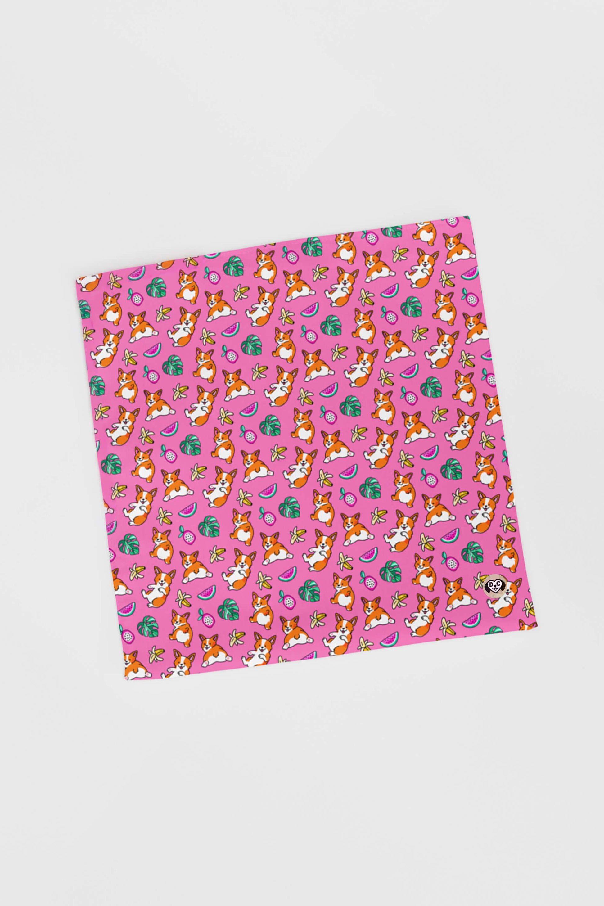 Tropical Corgi Paradise Pet Bandana Pink - Dogloverclothing.com
