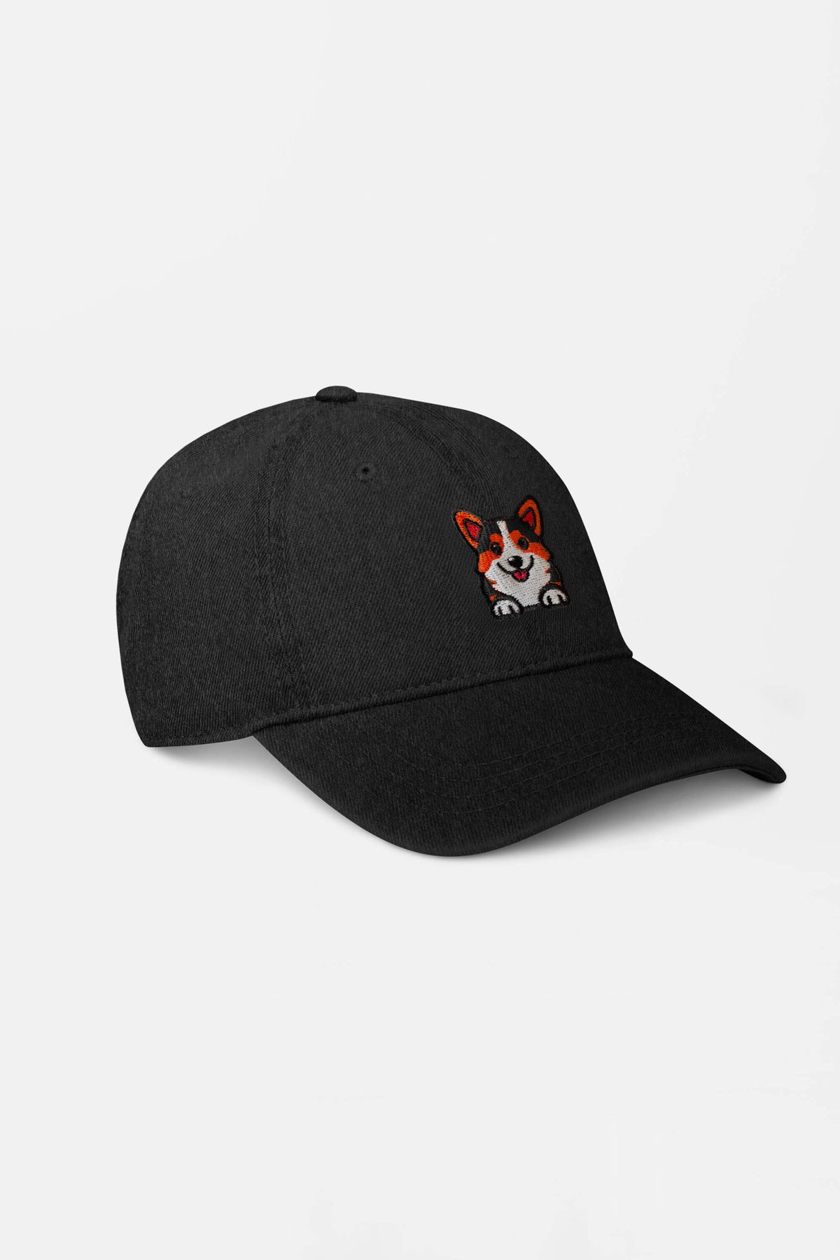 Premium Tricolor Corgi Denim Cap