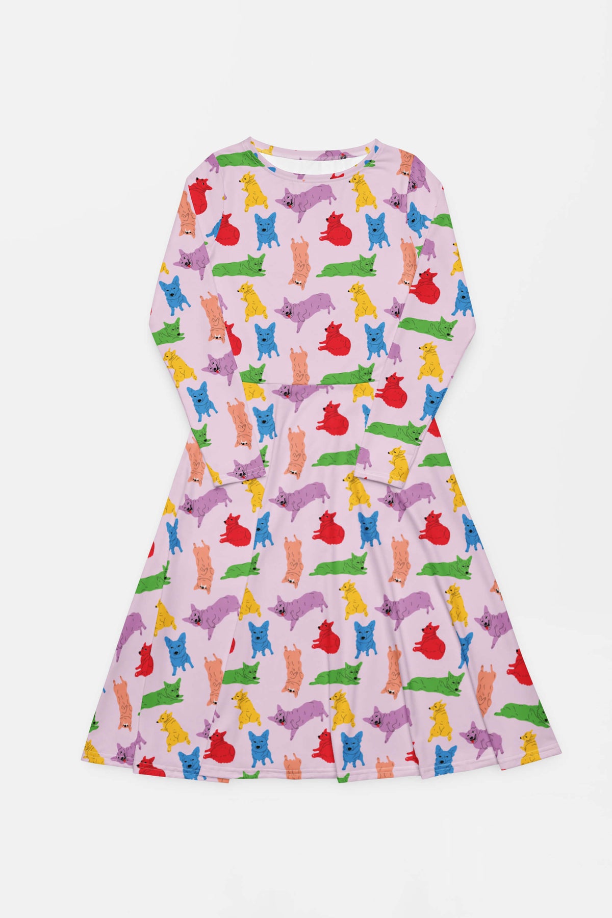 Supreme Corgi Confetti Long Sleeve Midi Dress