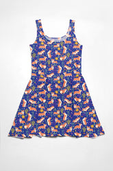 Cute Corgi Garden Party Skater Dress