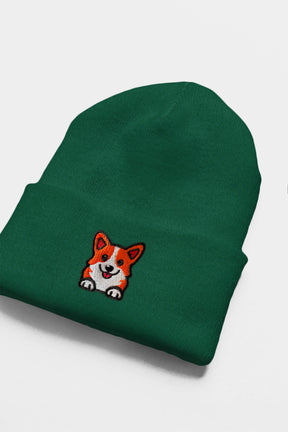 Cozy Corgi Patch Beanie