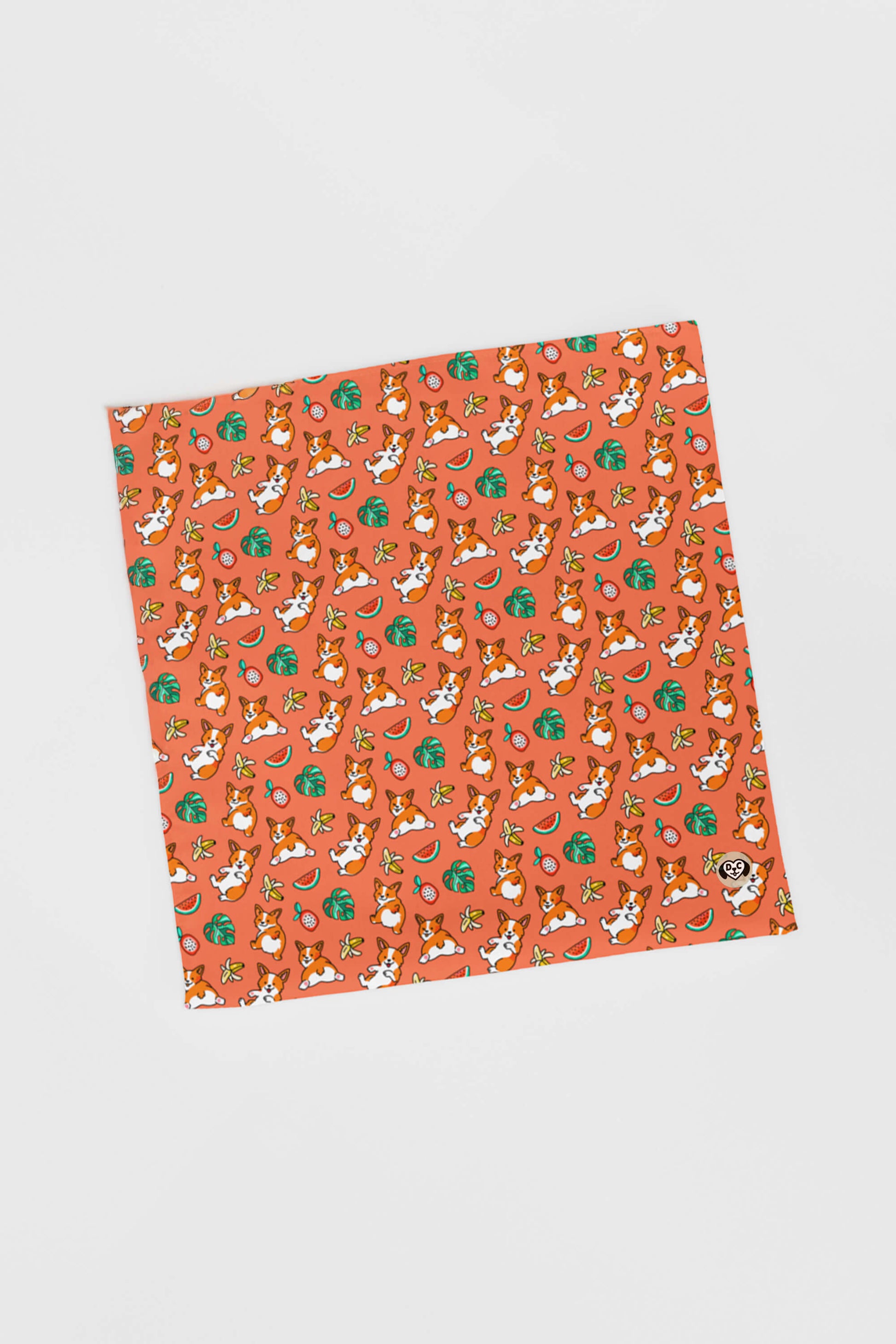 Tropical Corgi Paradise Pet Bandana Orange - Dogloverclothing.com
