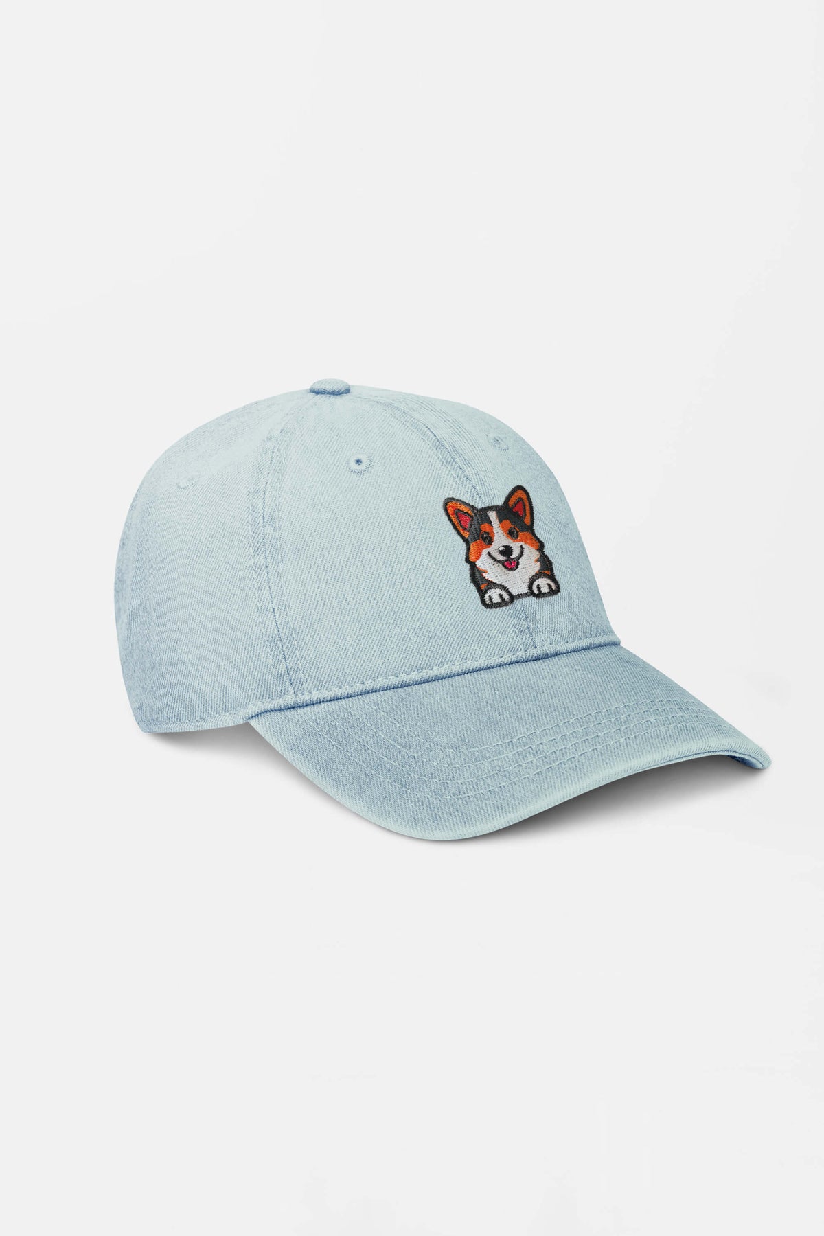 Premium Tricolor Corgi Denim Cap