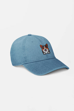 Premium Tricolor Corgi Denim Cap - Dogloverclothing.com