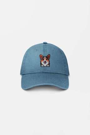 Premium Tricolor Corgi Denim Cap - Dogloverclothing.com