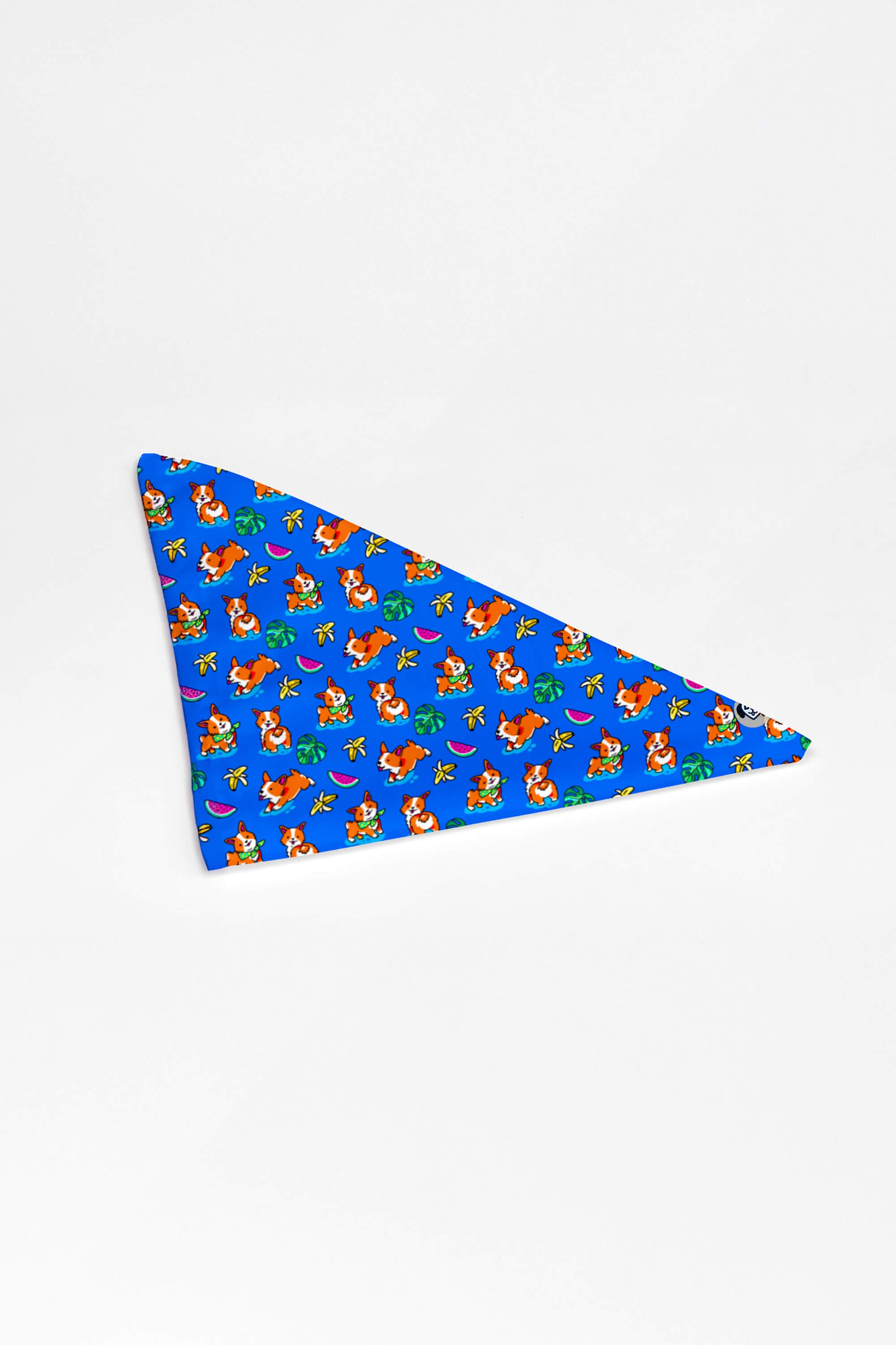 Tropical Corgi Paradise Pet Bandana Blue - Dogloverclothing.com