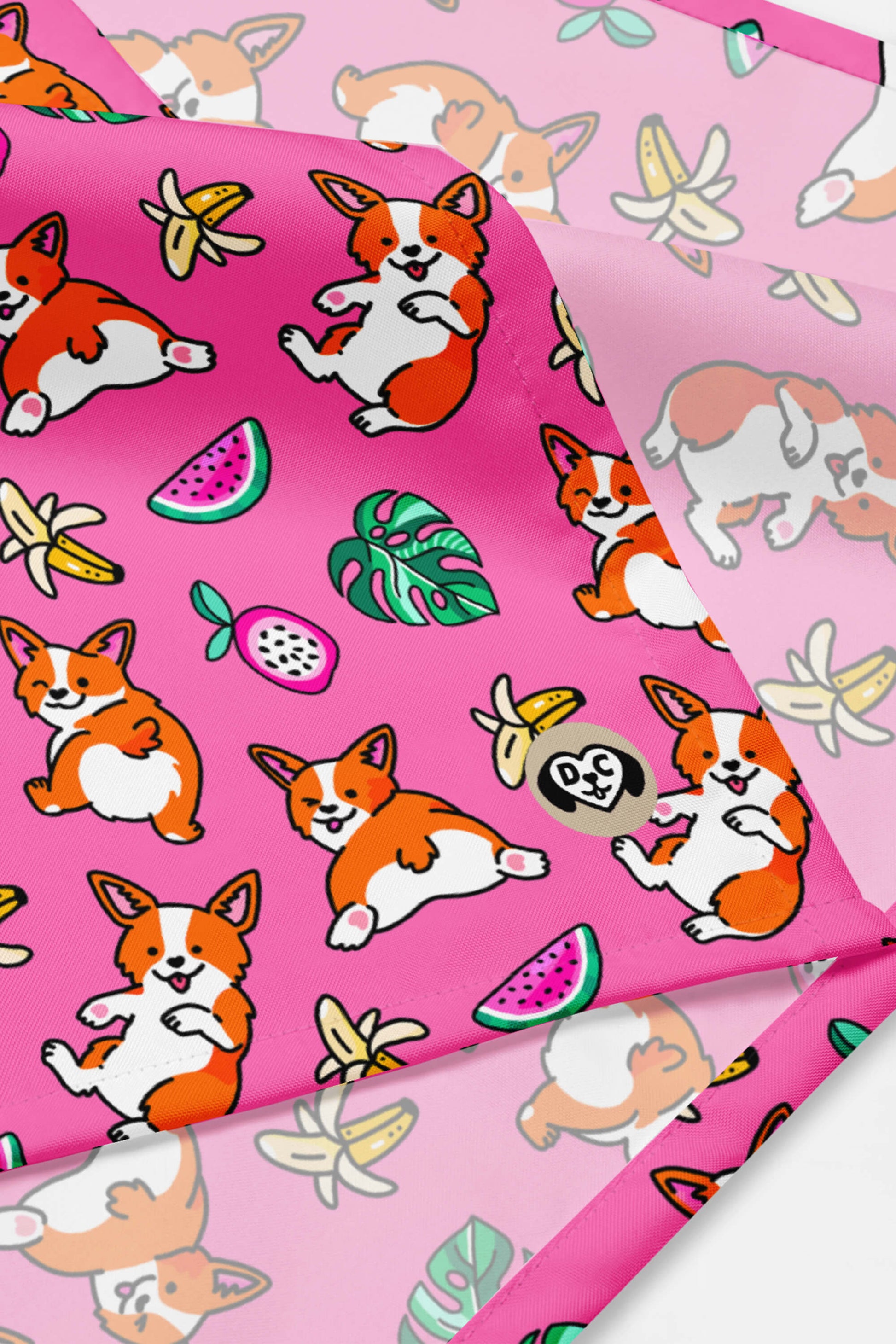 Tropical Corgi Paradise Pet Bandana Pink - Dogloverclothing.com