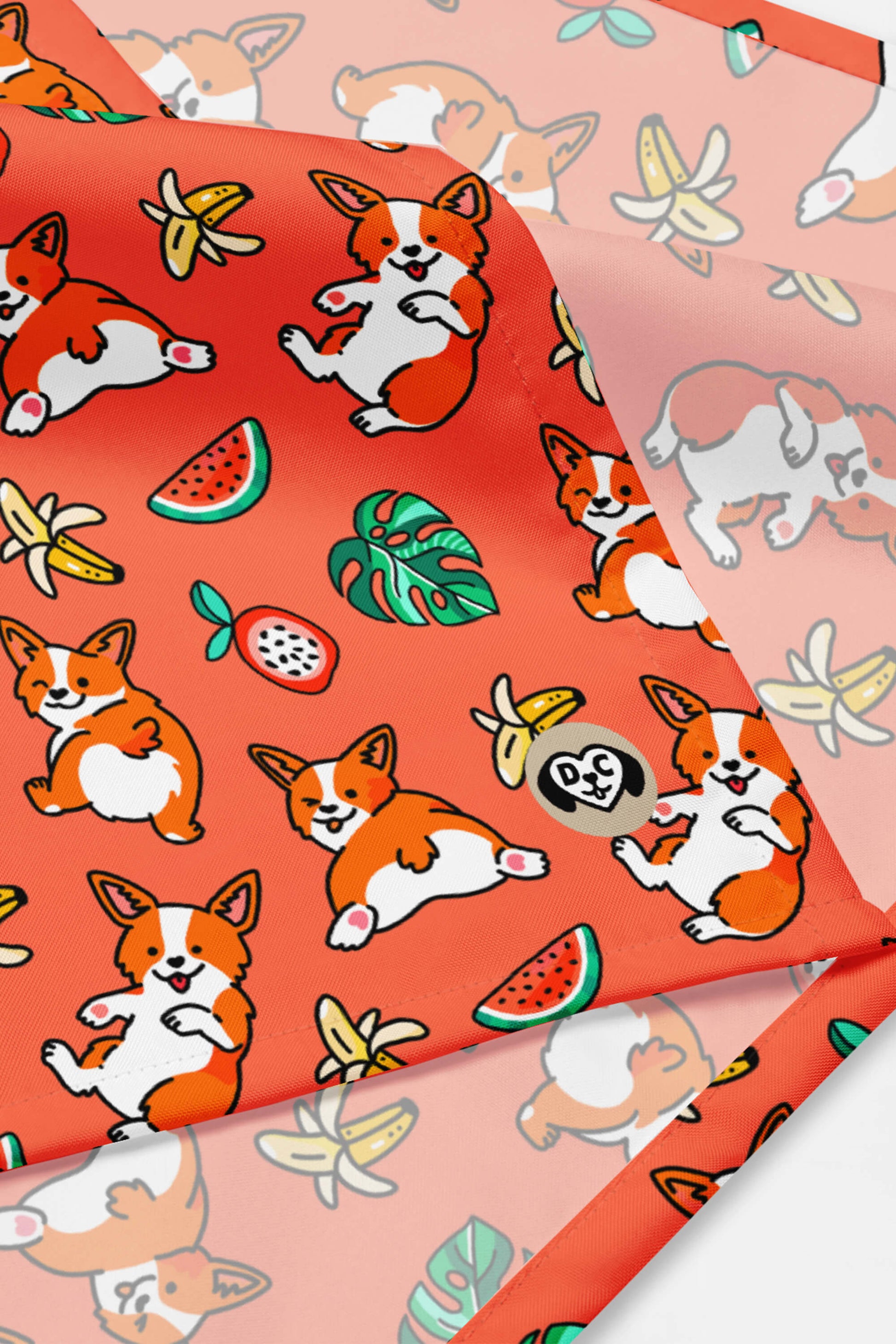 Tropical Corgi Paradise Pet Bandana Orange - Dogloverclothing.com
