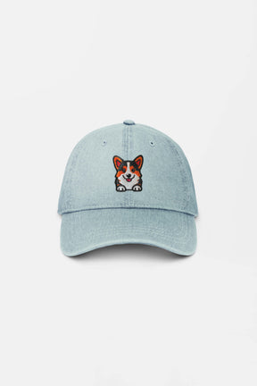Premium Tricolor Corgi Denim Cap - Dogloverclothing.com