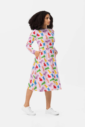 Supreme Corgi Confetti Long Sleeve Midi Dress