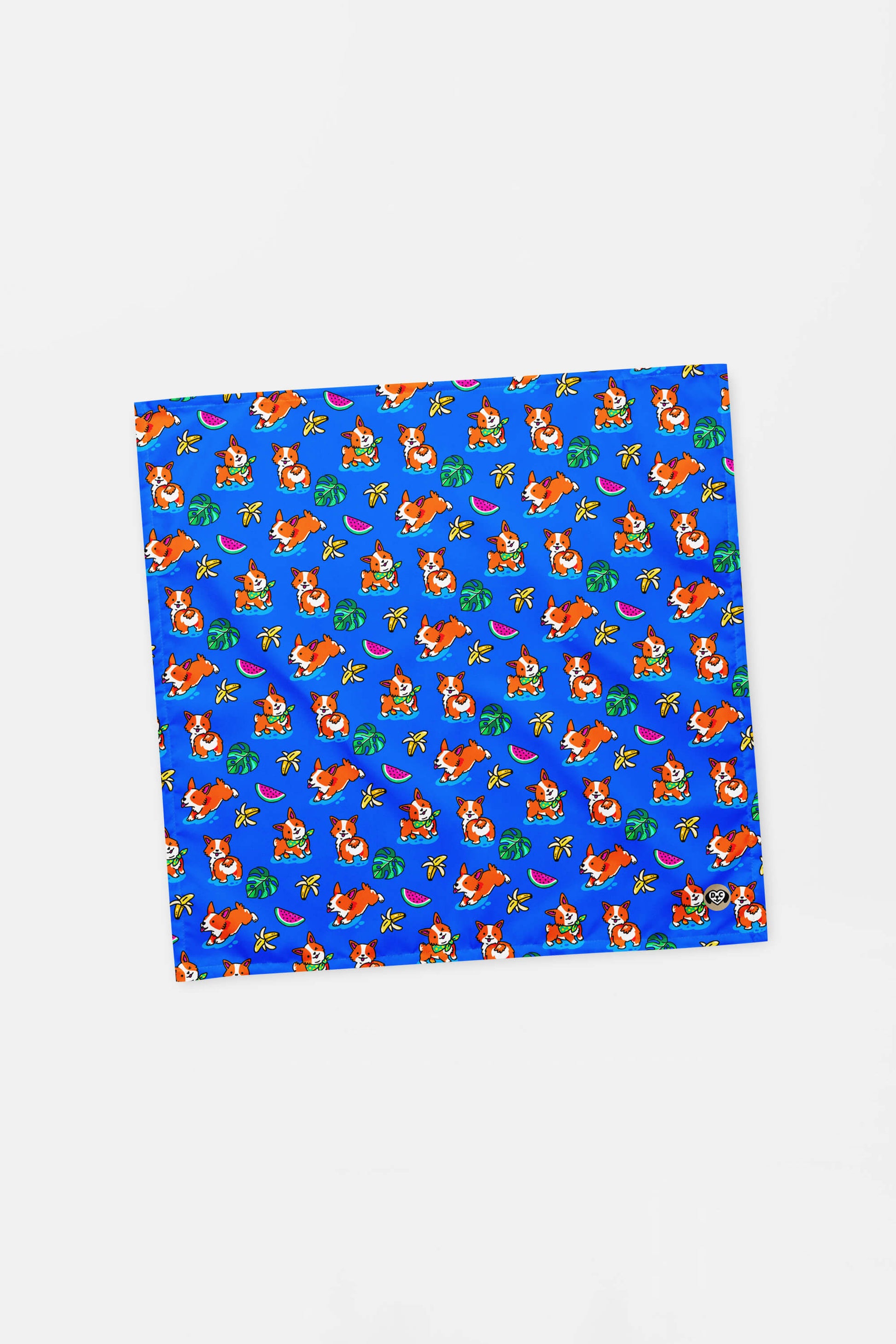 Tropical Corgi Paradise Pet Bandana Blue - Dogloverclothing.com