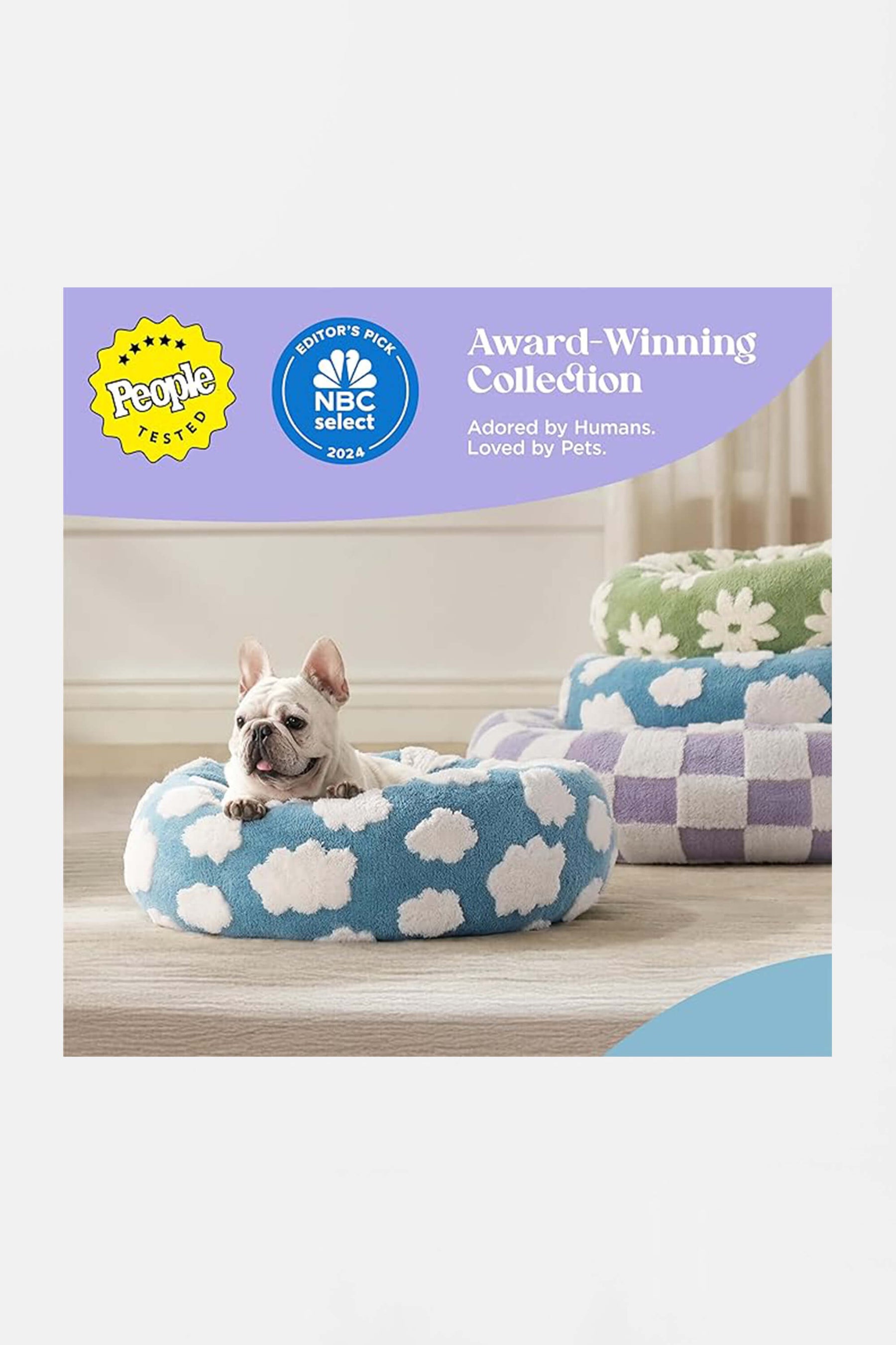 Super Soft Cloud Dog Bed 30", Plush & Anti Slip Bottom