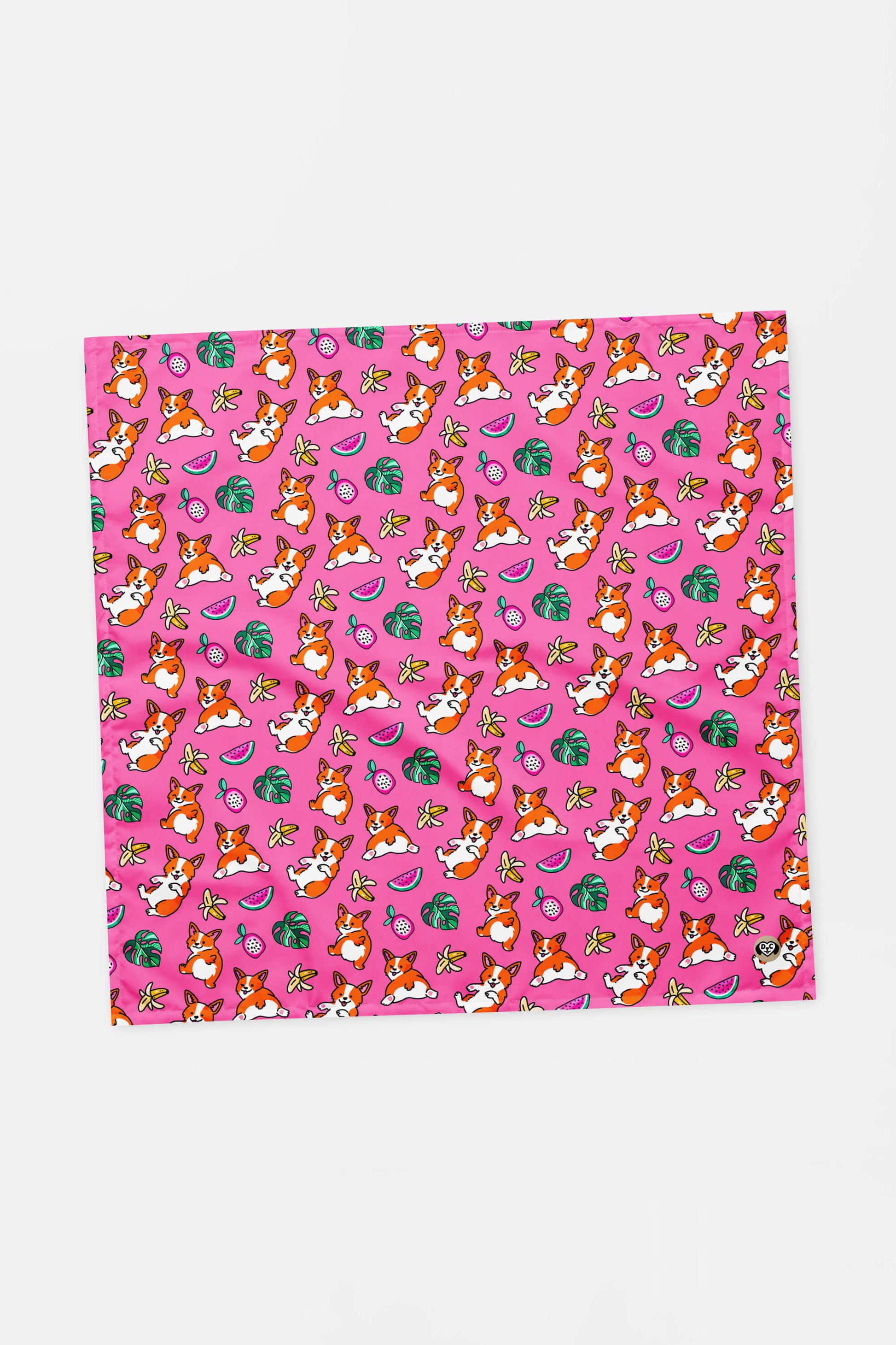 Tropical Corgi Paradise Pet Bandana Pink - Dogloverclothing.com