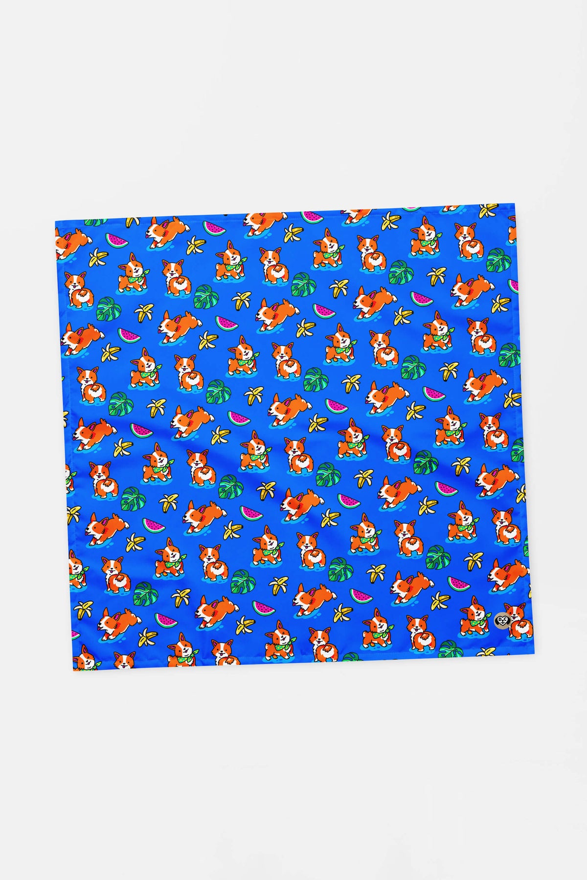 Tropical Corgi Paradise Pet Bandana Blue