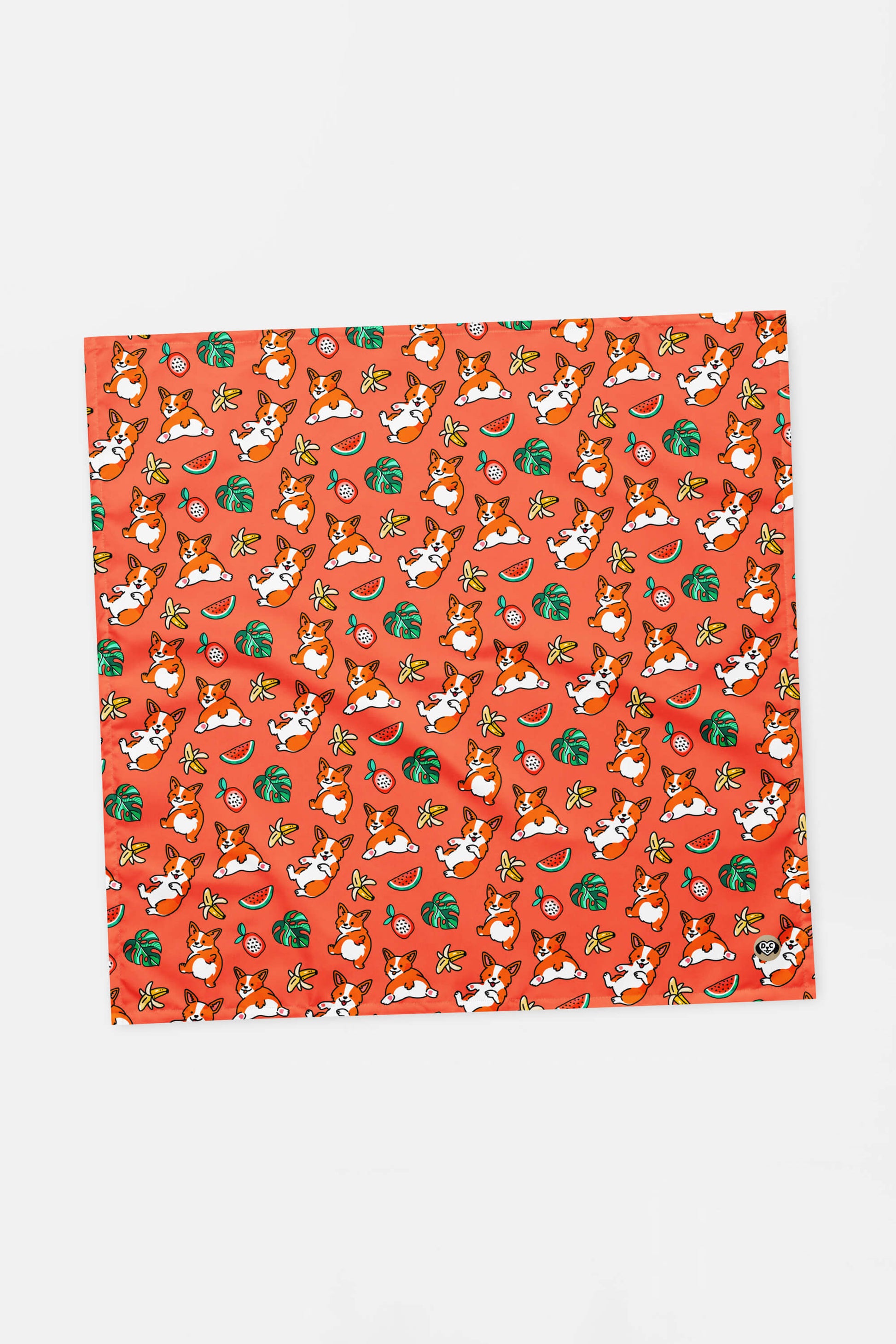 Tropical Corgi Paradise Pet Bandana Orange - Dogloverclothing.com