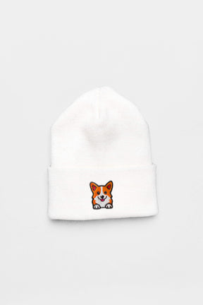 Cozy Corgi Patch Beanie